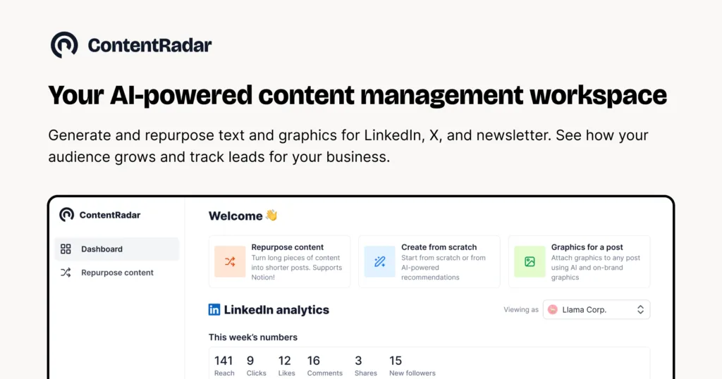 ContentRadar - AI-powered post creation and repurposing