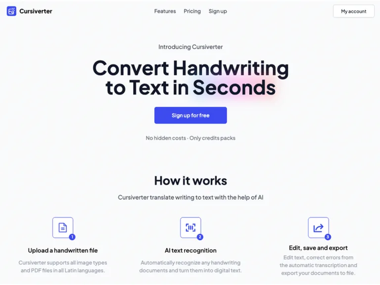 Cursiverter - Easily Scan and Convert handwriting to text