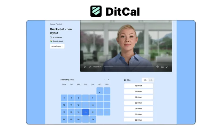 DitCal - Beautiful Calendly alternative with video introduction