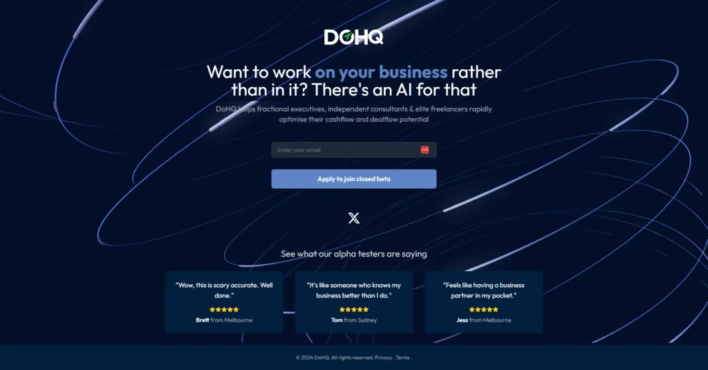 DoHQ - An AI Copilot for elite freelancers that works on your business whilst you work in it.