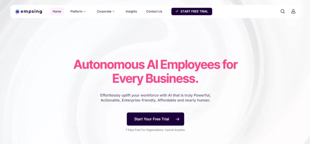 Empsing - Empsing is an AI Employees & Automation platform that enhances businesses with specialized employees in roles like Financial Analyst