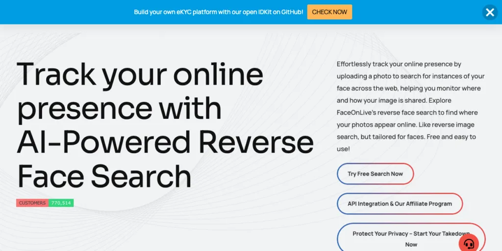 FaceOnLive Face Search - Track your online presence with AI-Powered Reverse Face Search