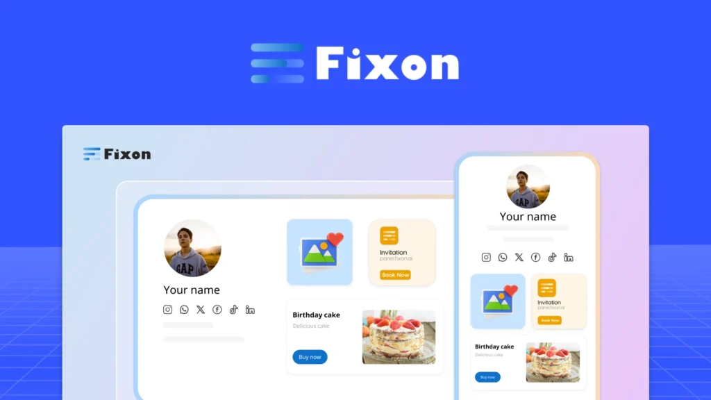 Fixon - Your All-in-One Solution for Personal Branding and Social-Commerce Success.
