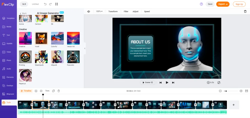 FlexClip - FlexClip AI Video Editor is an advanced online video editing tool that leverages artificial intelligence to simplify and speed up the video creation process. It’s designed for both beginners and professionals