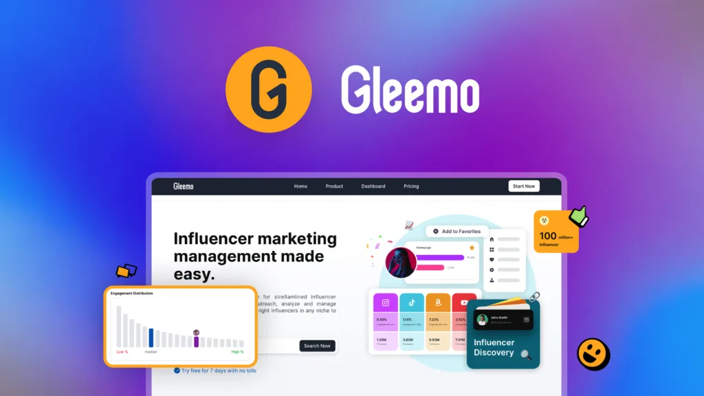 Gleemo - Discover 100M+ influencers and manage your partnerships using the same platform