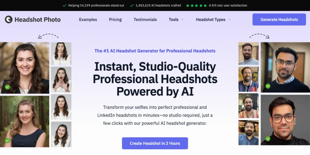 HeadShot Photo - HeadshotPhoto.io creates professional AI-generated headshots from your selfies