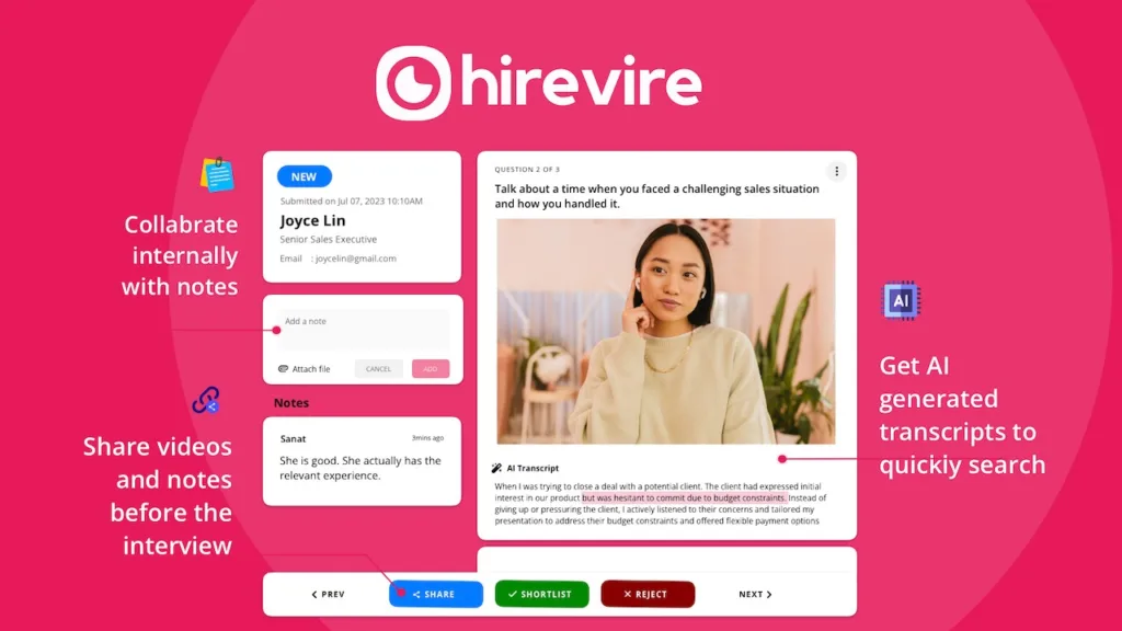Hirevire - Collect video interviews from job applicants -- make your traditional interviews better