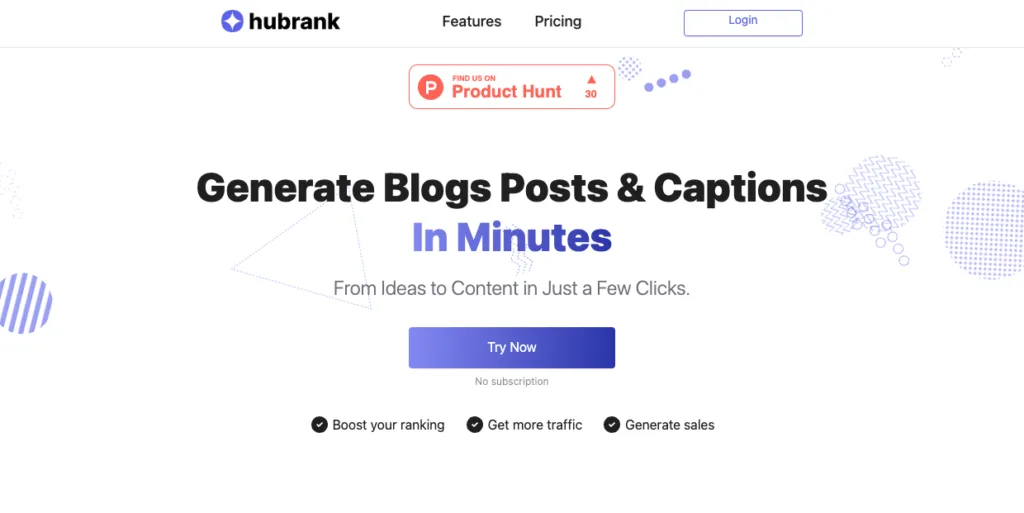 Hubrank - Generate SEO blogs