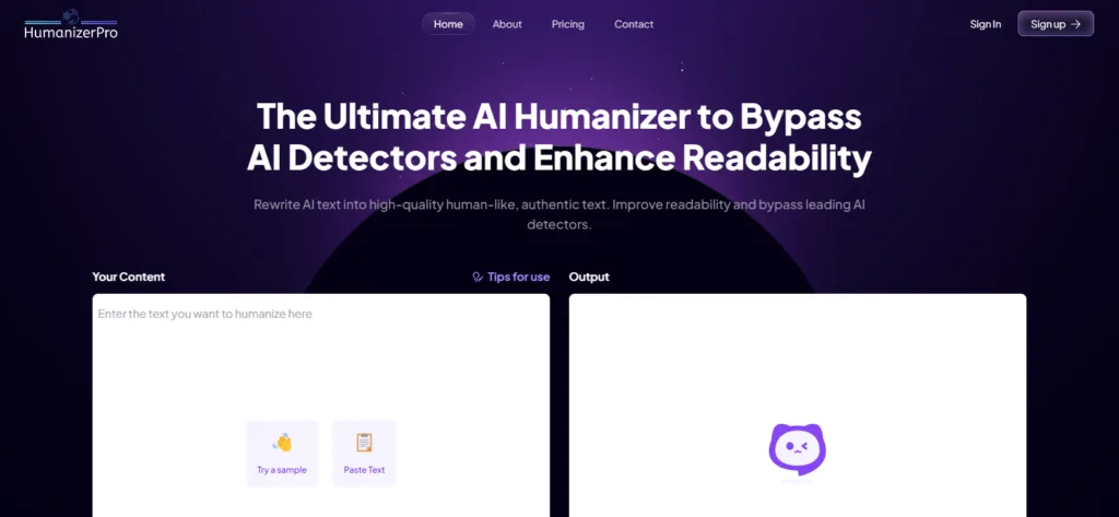 Humanizer PRo - Use the cutting-edge AI Humanizer tool that turns your AI-generated text into language that flows like a real conversation. No more robotic sentences or monotonous AI patterns. HumanizerPro uses sophisticated algorithms and AI models to fool even the cleverest AI detectors such as GPTzero