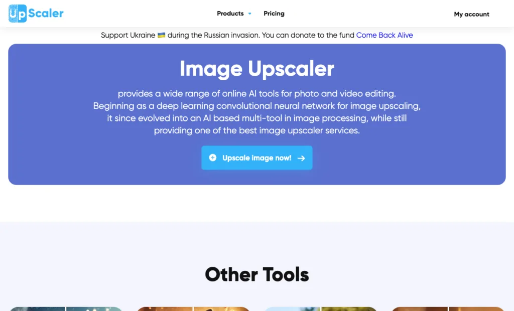 Image Upscaler - Image Upscaler provides a wide range of online AI tools for photo and video editing. Beginning as a deep learning convolutional neural network for image upscaling