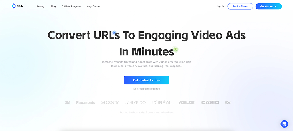 JoggAI - JoggAI is an AI video platform that converts URLs into video ads in minutes using rich templates and AI avatars. Effortlessly drive more traffic to your website and boost sales.