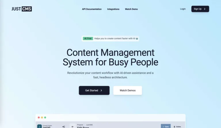 JustCMS - JustCMS is an AI-powered platform that simplifies content creation and delivery—so you can focus on innovation
