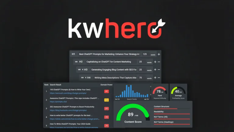 KWHero - Use AI to create content that’s perfectly optimized for search engines and user intent