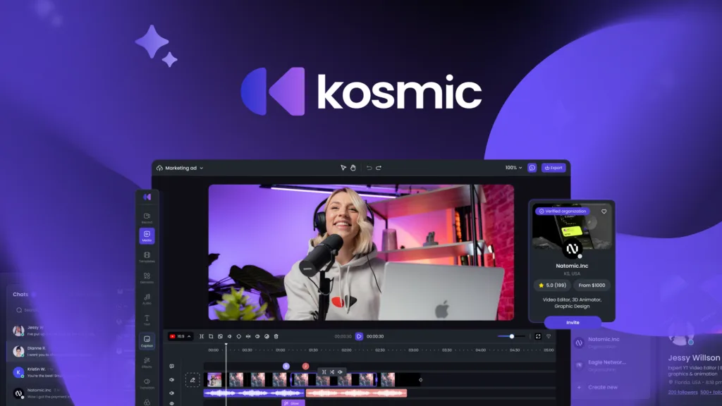 Kosmic Ai - Streamline video production with top talent
