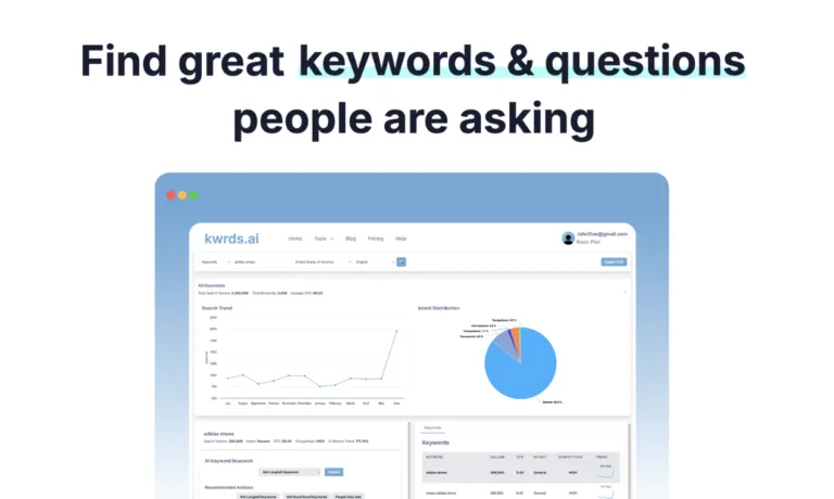 Kwrds AI - Get unlimited keyword ideas and discover People also ask questions with kwrds.ai