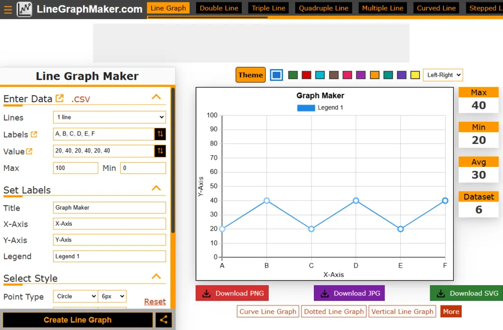 Line Graph Maker - Line Graph Maker is tool for creating professional and visually appealing line graphs. This tool helps you create line graphs online for free and quickly. Whether you’re a student