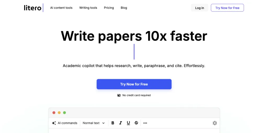 Litero.ai - Litero is an AI co-writer that helps students research