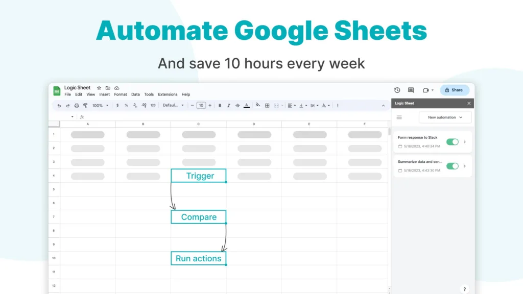 Logic Sheet - Google Sheets automation - Automate your workflows in Google Sheets