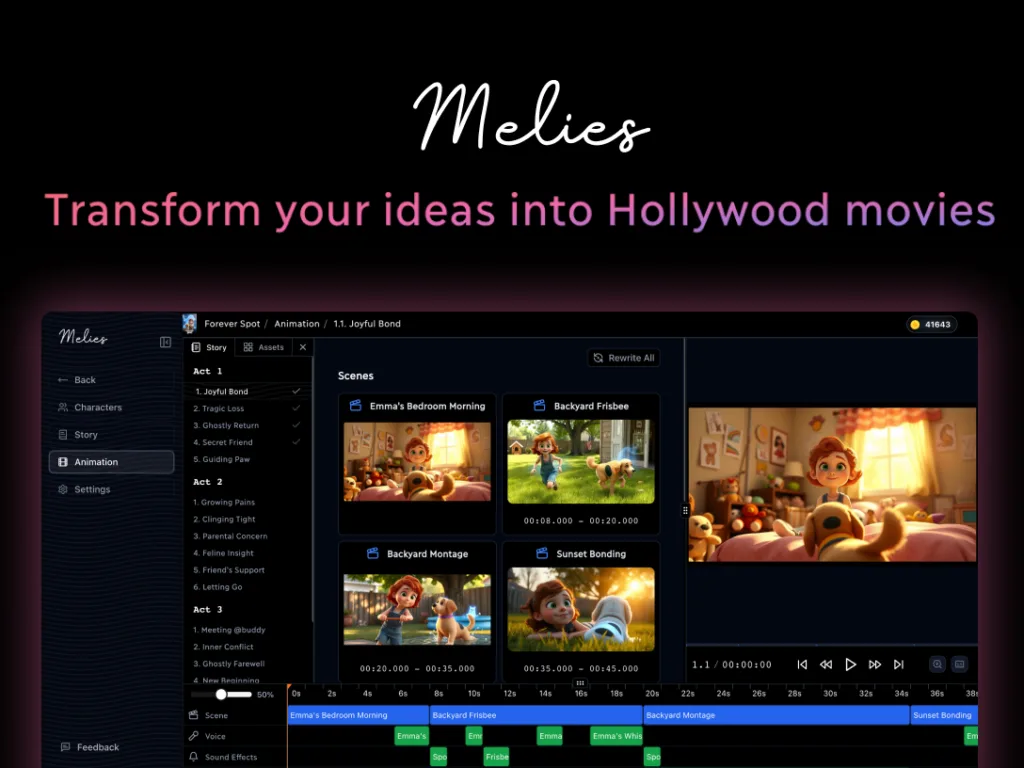 Melies - Melies is an AI filmmaking software that helps creators turn their ideas into stunning