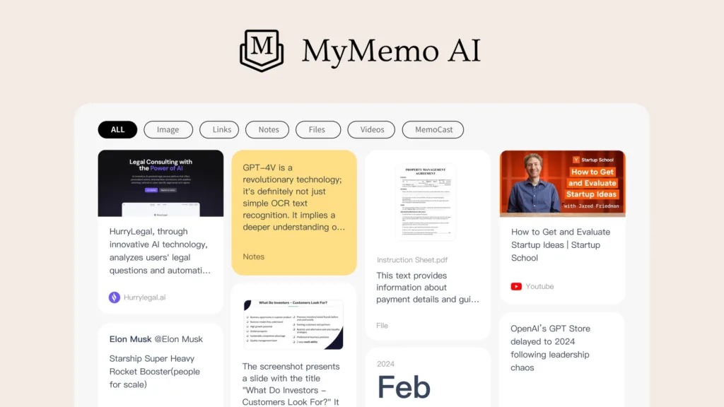 MyMemo - Enhance your digital memory with AI-driven knowledge management