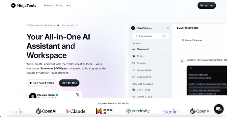 NinjaTools AI - NinjaTools is an all-in-one AI platform offering top-tier models like OpenAI