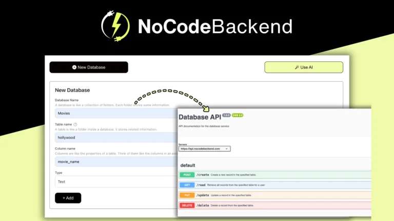 NoCodeBackend - Create custom REST APIs from scratch in minutes without writing any code