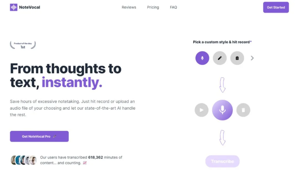 NoteVocal - NoteVocal is an audio transcription app utilizing the OpenAI Whisper API. Users can either upload audio files of up to 25MB or directly record themselves in the browser of their choice.