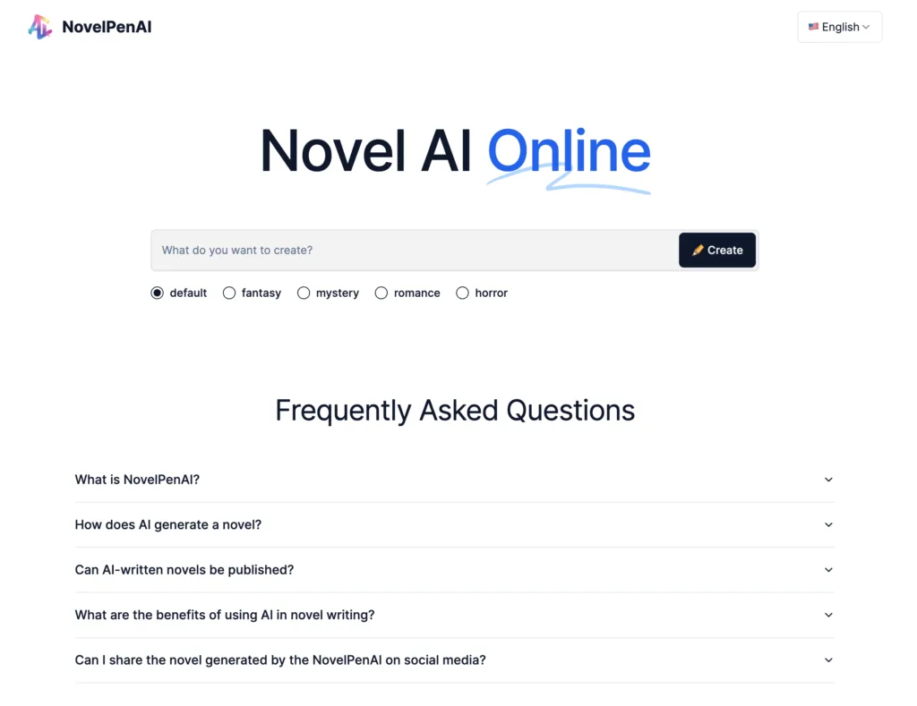 NovelPenAI - NovelPenAI - Generate Novel and story with AI (Free)
