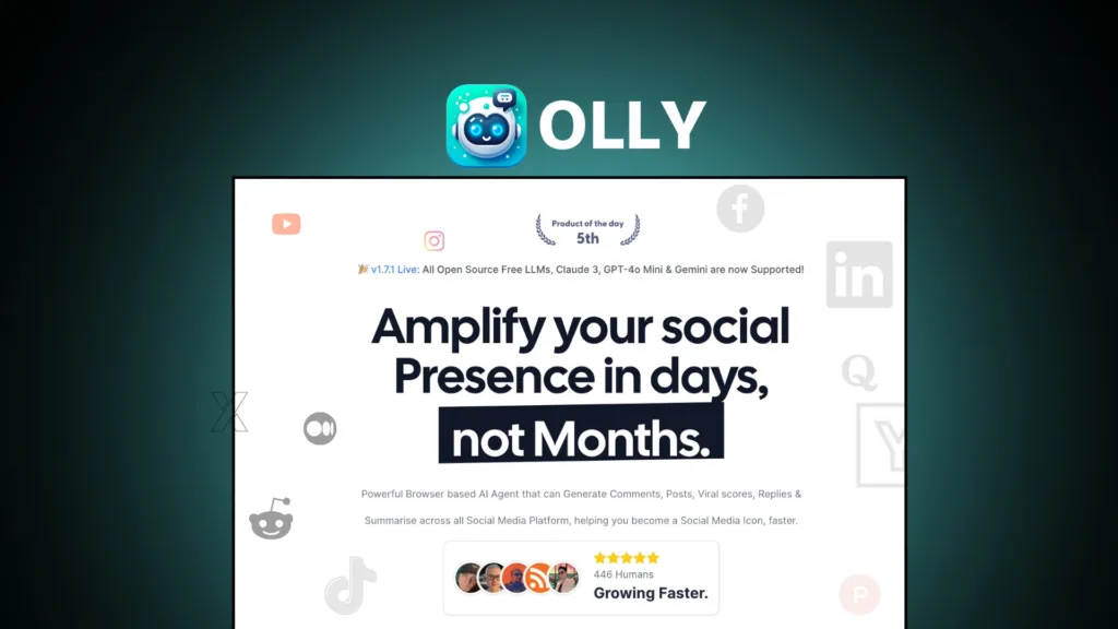 Olly - Powerful AI Agent helping you Amplify your Social Presence in days