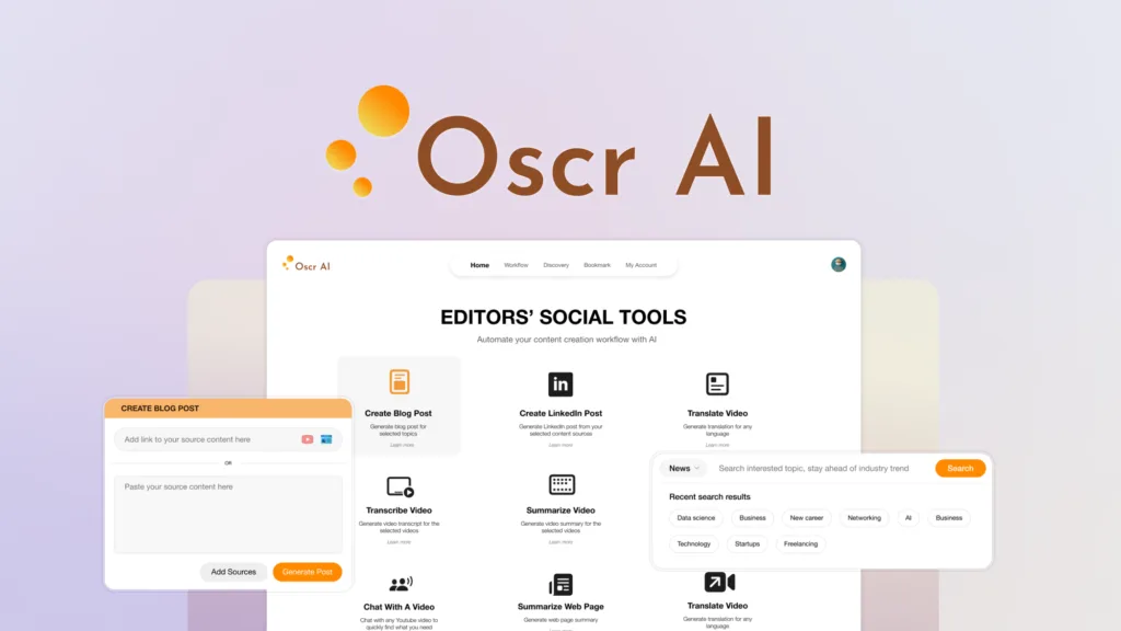 Oscr AI - Automate your inbound marketing content with this AI-powered content toolkit