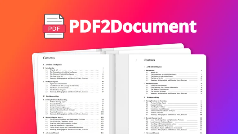 PDF2Document - Transform Your PDFs to Word with Unmatched Precision.
