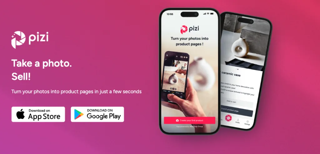 Pizi - Pizi is a tool designed to create product pages from photos in just 45 seconds. It optimizes images and descriptions to boost conversion rates