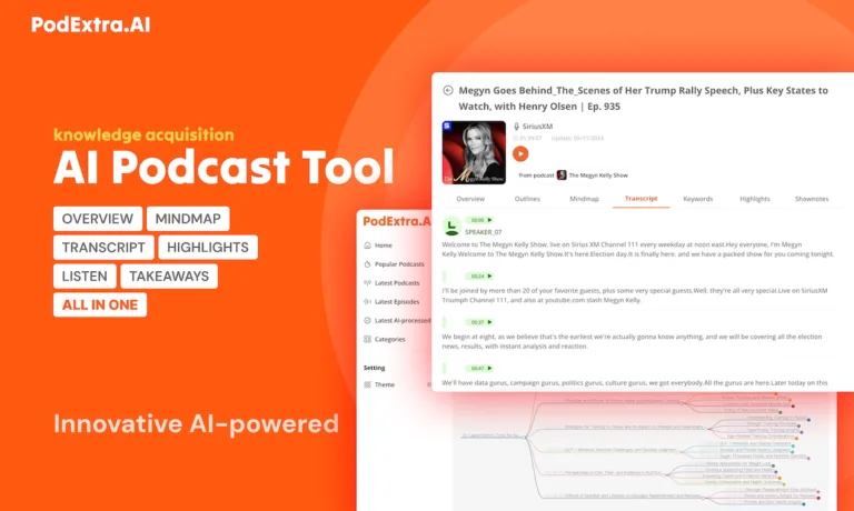 PodExtra AI - PodExtra is an innovative AI-powered podcast tool that provides transcripts