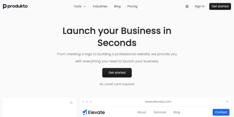Produkto - Launch your business in seconds using AI. Generate a brand name