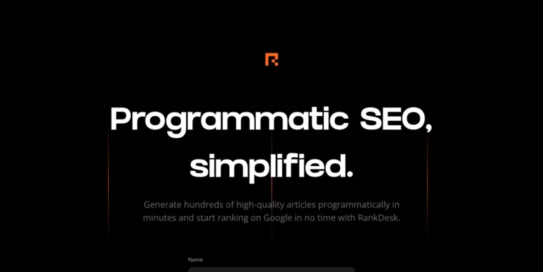 RankDesk - Generate hundreds of SEO-optimized articles programmatically in minutes and start ranking on Google.
