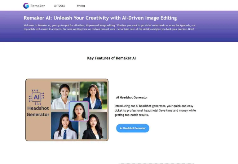Remakeai - Remaker AI is a super cool AI tool that helps you create and change images. It can do all sorts of fun things like swap faces