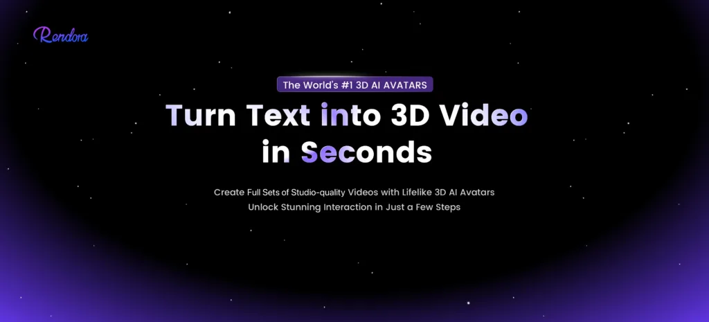Rendora AI - Rendora is the world's No.1 3D AI avatar platform that turns text to 3D studio-quality video in seconds. Rendora creates full sets of studio-quality videos with hyperrealist 3D AI avatars in real time. It offers comprehensive features such as text-to-3D video