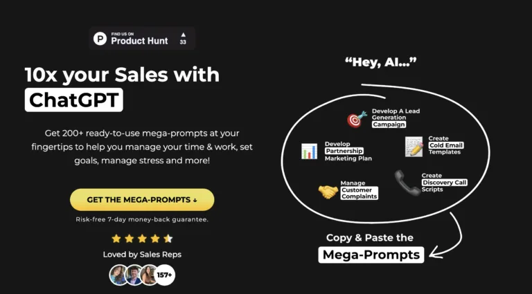 Sales Mega Prompts - Unlock over 200 proven ChatGPT mega prompts to automate sales tasks