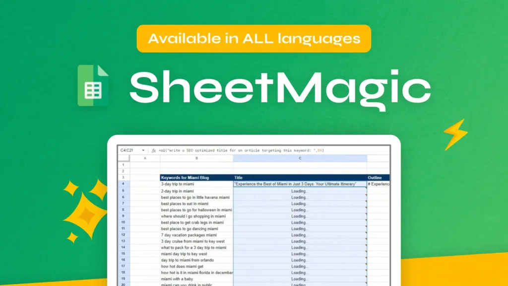 SheetMagic: ChatGPT + Google Sheets Integration - Use ChatGPT in Google Sheets