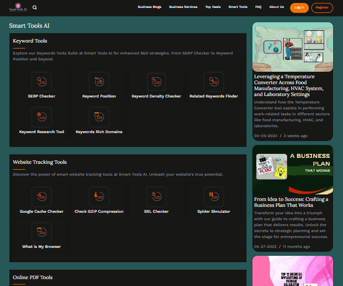 Smart Tools AI - Smart Tools AI offers multiple category AI tools to help streamline the workflow of the users. It offers tools in different categories like development