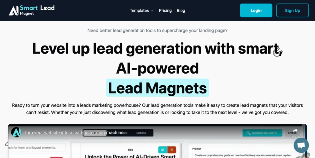 SmartLeadMagnet - Rapid AI-Driven Creation: Generate professional-quality lead magnets in just minutes using advanced AI technology