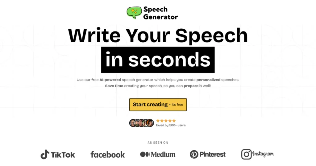 SpeechGeneratorAI - SpeechGeneratorAI was founded on the idea that creating a compelling and personalized speech shouldn't be a daunting task. Recognizing the challenges many face when writing speeches