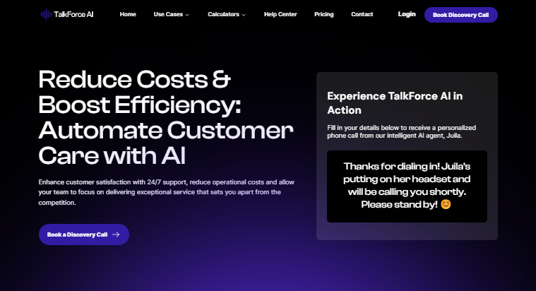 TalkForce AI - Enhance customer satisfaction with 24/7 support