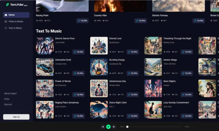 Tempolor - Tempolor is a premier tool for generating custom background music