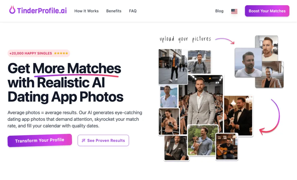 Tinderprofile.ai - TinderProfile.ai is an AI service that refines user-uploaded photos to generate professional and engaging AI-generated images tailored for online dating profiles. This enhancement aims to increase the user's likelihood of attracting more matches.