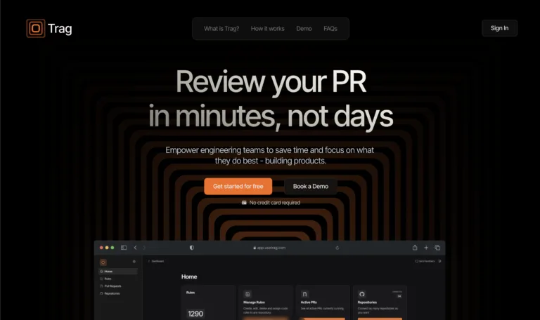 Trag - AI code review assistant. Review your pull request in minutes