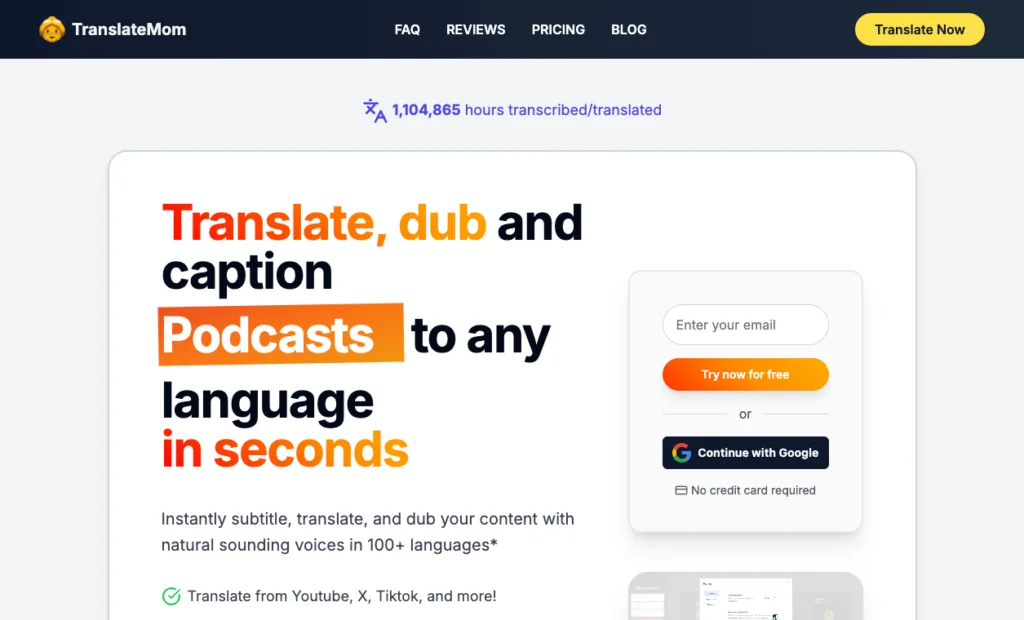 TranslateMom - Translate Mom is a robust AI-powered tool designed to translate and caption videos from platforms like YouTube
