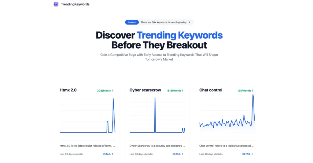 TrendingKeywords - TrendingKeywords.net provides analysis of recently trending keywords
