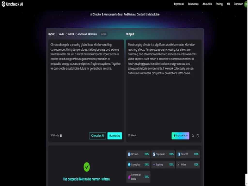 Uncheck AI - Uncheck AI scans AI content and creates undetectable AI text that is indistinguishable from human content with one click. Uncheck.ai is the most effective way to make AI text undetectable.