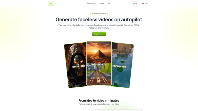 Videolulu - Generate faceless videos on autopilot.